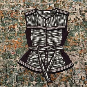 NWOT H&M Boho Tie Waist Vest, Size Medium